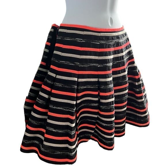 ANTHROPOLOGY Anthro HD in Paris Neon Ribboned Skater Skirt Size US 0 - Picture 3 of 7